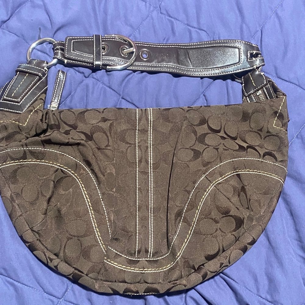 Coach Black and Brown Patterned Belt Bag